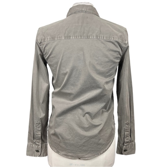 Abercrombie & Fitch Stretch Cotton Canvas Utility Chest Pocket Shirt Gray Drab - Picture 3 of 7